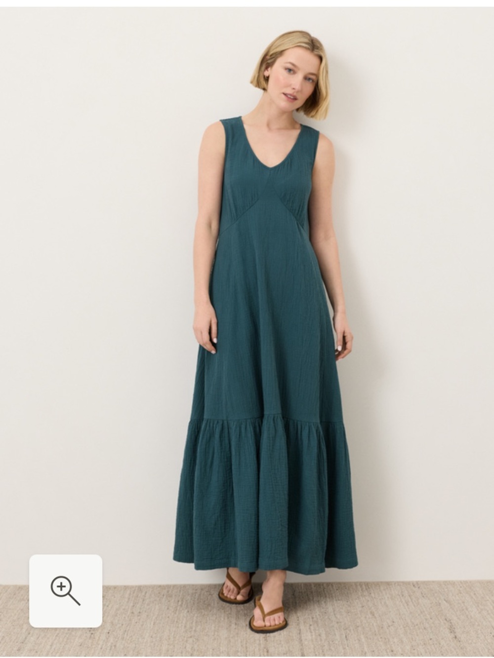 Pact Sleeveless Maxi Dress in Deep Teal coastal collection